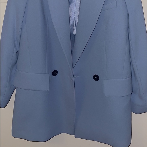 Baby blue oversized Zara blazer - Picture 4 of 5